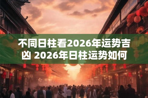 不同日柱看2026年运势吉凶 2026年日柱运势如何
