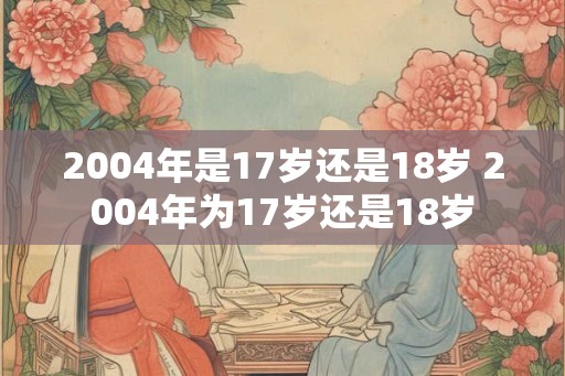 2004年是17岁还是18岁 2004年为17岁还是18岁