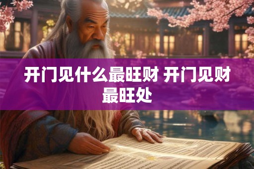 开门见什么最旺财 开门见财最旺处