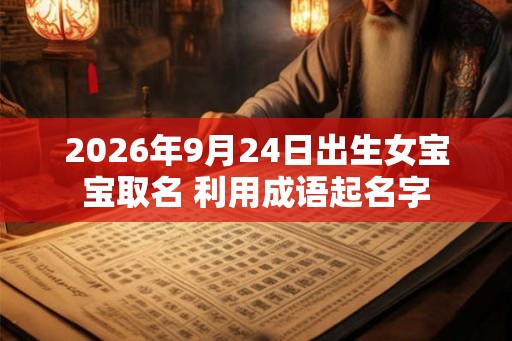 2026年9月24日出生女宝宝取名 利用成语起名字
