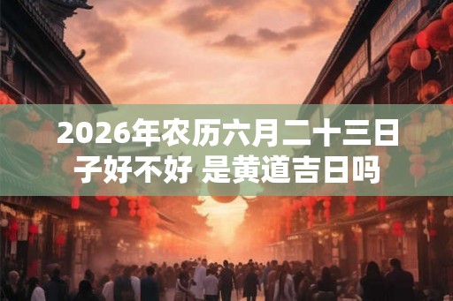2026年农历六月二十三日子好不好 是黄道吉日吗