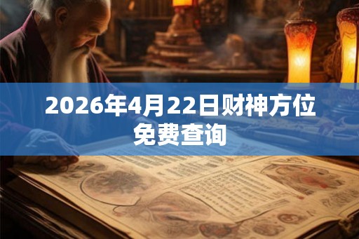 2026年4月22日财神方位免费查询 2026年4月22日财神方位免费查询