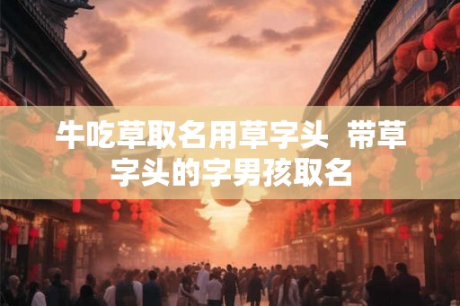 牛吃草取名用草字头  带草字头的字男孩取名