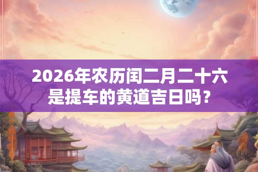 2026年农历闰二月二十六是提车的黄道吉日吗？