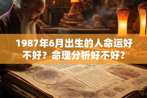 1987年6月出生的人命运好不好？命理分析好不好？
