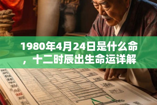 1980年4月24日是什么命，十二时辰出生命运详解