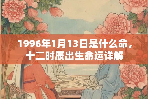1996年1月13日是什么命，十二时辰出生命运详解
