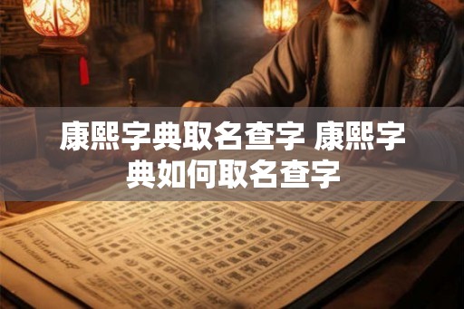 康熙字典取名查字 康熙字典如何取名查字