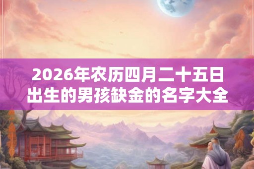 2026年农历四月二十五日出生的男孩缺金的名字大全集