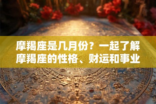 摩羯座是几月份？一起了解摩羯座的性格、财运和事业吧！