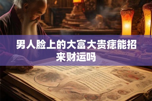 男人脸上的大富大贵痣能招来财运吗