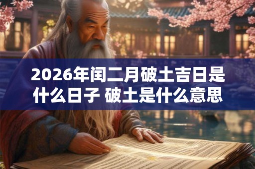 2026年闰二月破土吉日是什么日子 破土是什么意思
