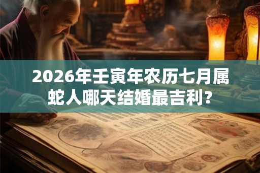 2026年壬寅年农历七月属蛇人哪天结婚最吉利？