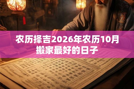 农历择吉2026年农历10月搬家最好的日子