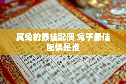 属兔的最佳配偶 兔子最佳配偶是谁 属兔的最佳配偶 兔子最佳配偶是谁