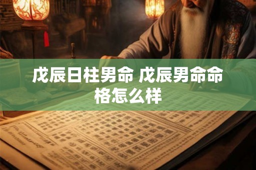 戊辰日柱男命 戊辰男命命格怎么样