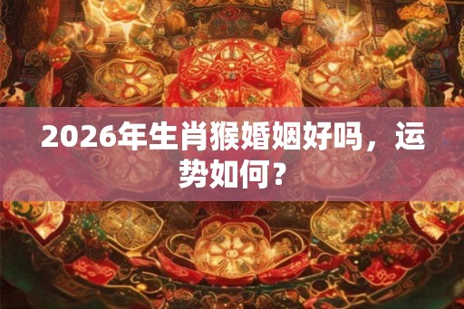 2026年生肖猴婚姻好吗，运势如何？
