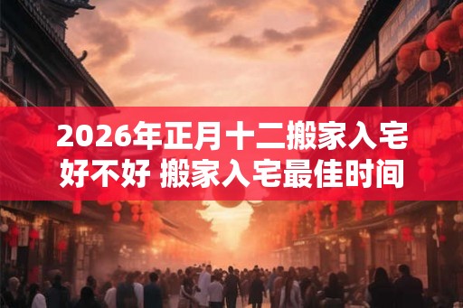 2026年正月十二搬家入宅好不好 搬家入宅最佳时间