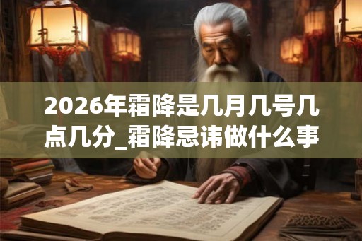 2026年霜降是几月几号几点几分_霜降忌讳做什么事