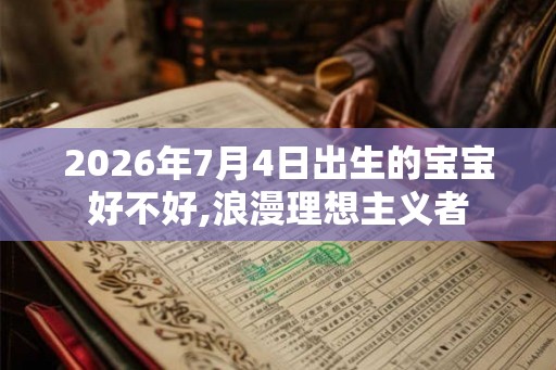 2026年7月4日出生的宝宝好不好,浪漫理想主义者