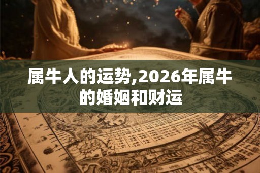 属牛人的运势,2026年属牛的婚姻和财运