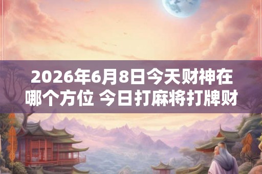2026年6月8日今天财神在哪个方位 今日打麻将打牌财运方位