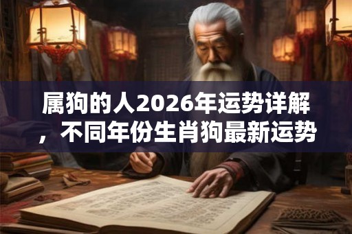 属狗的人2026年运势详解,不同年份生肖狗最新运势大全 属狗的人2026年运势详解,不同年份生肖狗最新运势大全