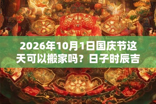 2026年10月1日国庆节这天可以搬家吗？日子时辰吉凶如何？