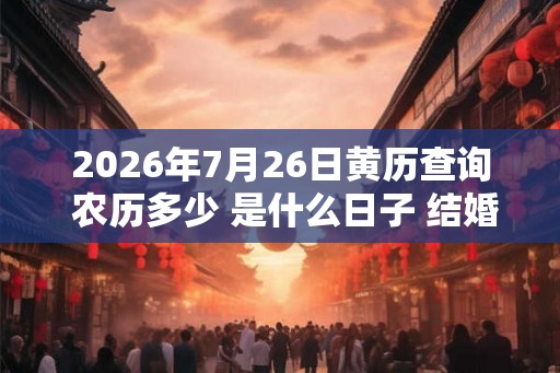 2026年7月26日黄历查询 农历多少 是什么日子 结婚吉时