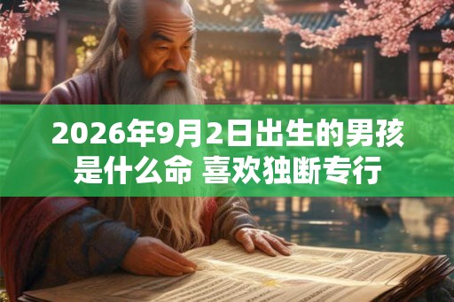 2026年9月2日出生的男孩是什么命 喜欢独断专行