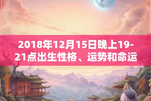 2018年12月15日晚上19-21点出生性格、运势和命运