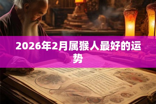2026年2月属猴人最好的运势
