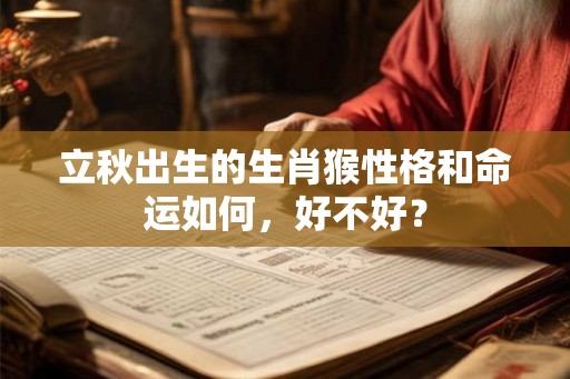 立秋出生的生肖猴性格和命运如何，好不好？