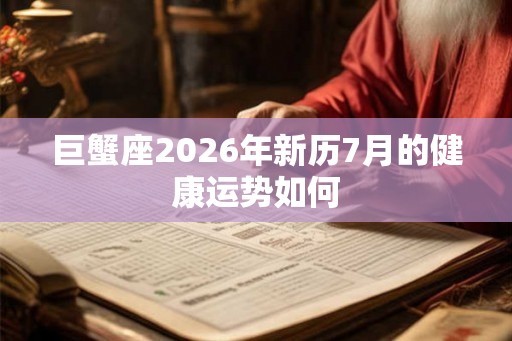 巨蟹座2026年新历7月的健康运势如何