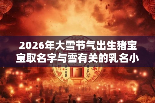 2026年大雪节气出生猪宝宝取名字与雪有关的乳名小名！