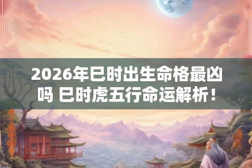 2026年巳时出生命格最凶吗 巳时虎五行命运解析! 2026年巳时出生命格最凶吗 巳时虎五行命运解析!