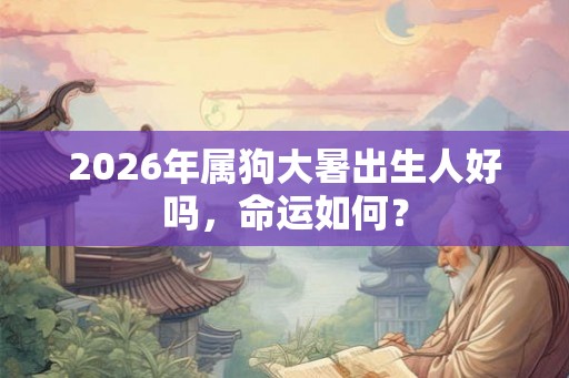 2026年属狗大暑出生人好吗,命运如何? 2026年属狗大暑出生人好吗,命运如何?