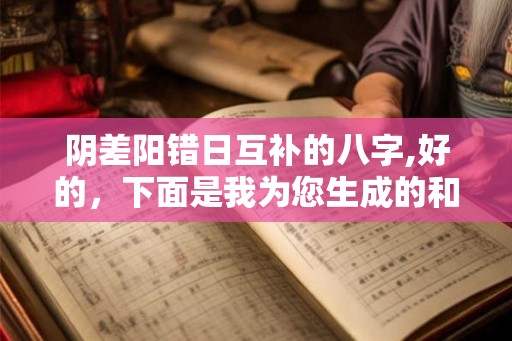 阴差阳错日互补的八字,好的，下面是我为您生成的和
