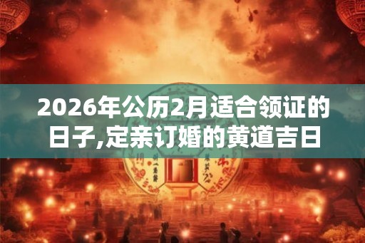 2026年公历2月适合领证的日子,定亲订婚的黄道吉日 2026年公历2月适合领证的日子,定亲订婚的黄道吉日