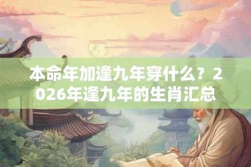 本命年加逢九年穿什么？2026年逢九年的生肖汇总