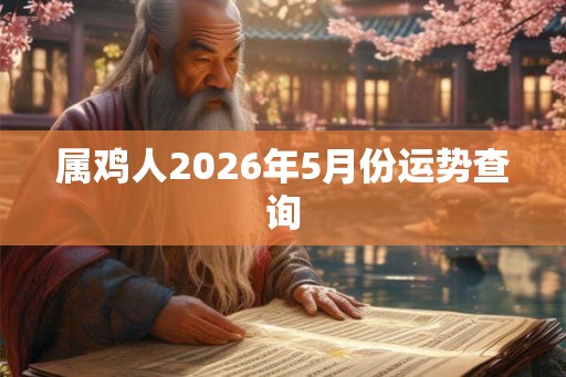 属鸡人2026年5月份运势查询