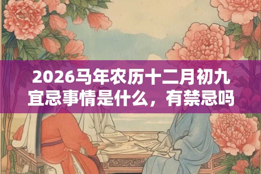 2026马年农历十二月初九宜忌事情是什么，有禁忌吗？