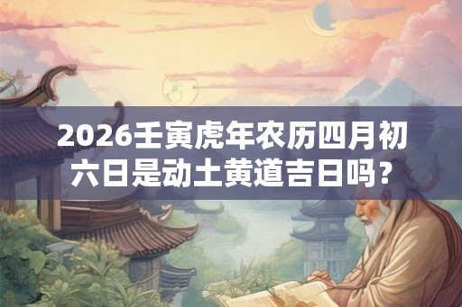 2026壬寅虎年农历四月初六日是动土黄道吉日吗？
