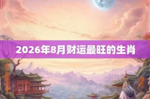 2026年8月财运最旺的生肖