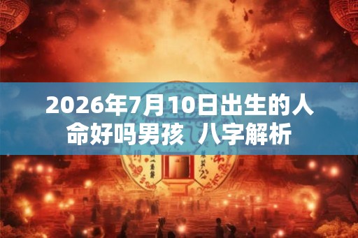 2026年7月10日出生的人命好吗男孩  八字解析