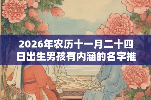 2026年农历十一月二十四日出生男孩有内涵的名字推荐