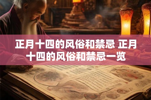 正月十四的风俗和禁忌 正月十四的风俗和禁忌一览
