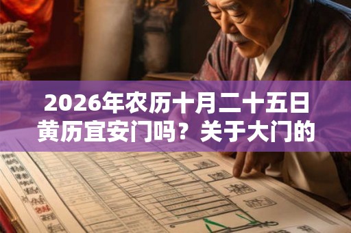 2026年农历十月二十五日黄历宜安门吗？关于大门的风水禁忌
