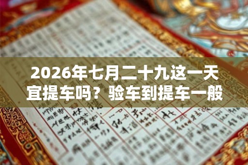 2026年七月二十九这一天宜提车吗？验车到提车一般要多久