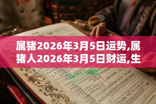 属猪2026年3月5日运势,属猪人2026年3月5日财运,生肖猪2026年3月5日运势